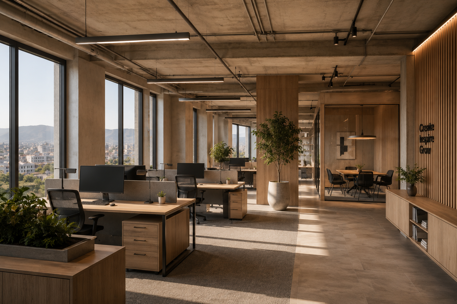 Ремонт офиса open space 210 м², Ереван — коммерческий ремонт Bartenev